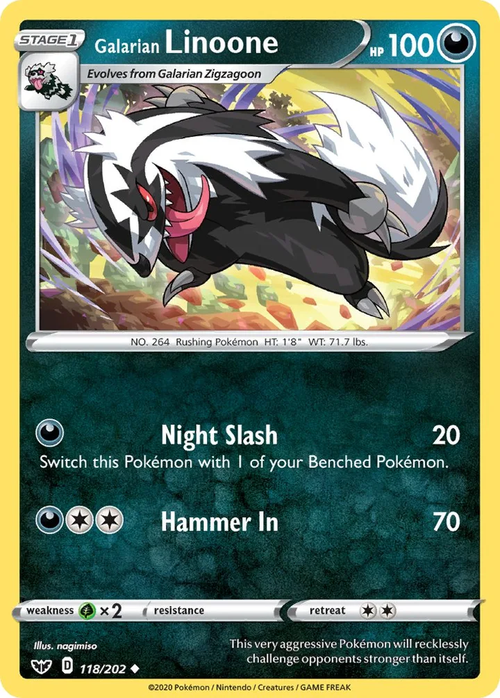 Galarian Linoone, Sword & Shield 118/202