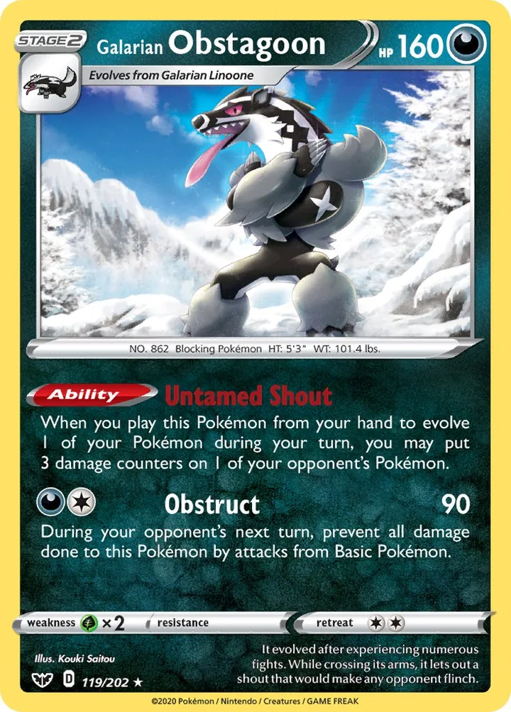 Galarian Obstagoon, Sword & Shield 119/202