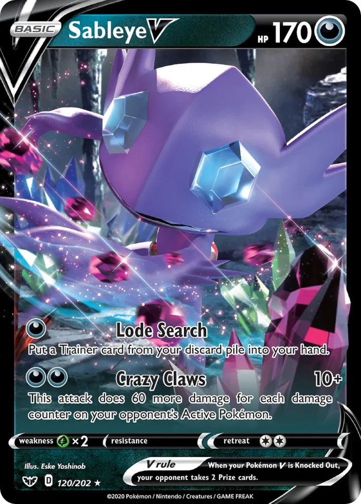 Sableye V, Sword & Shield 120/202