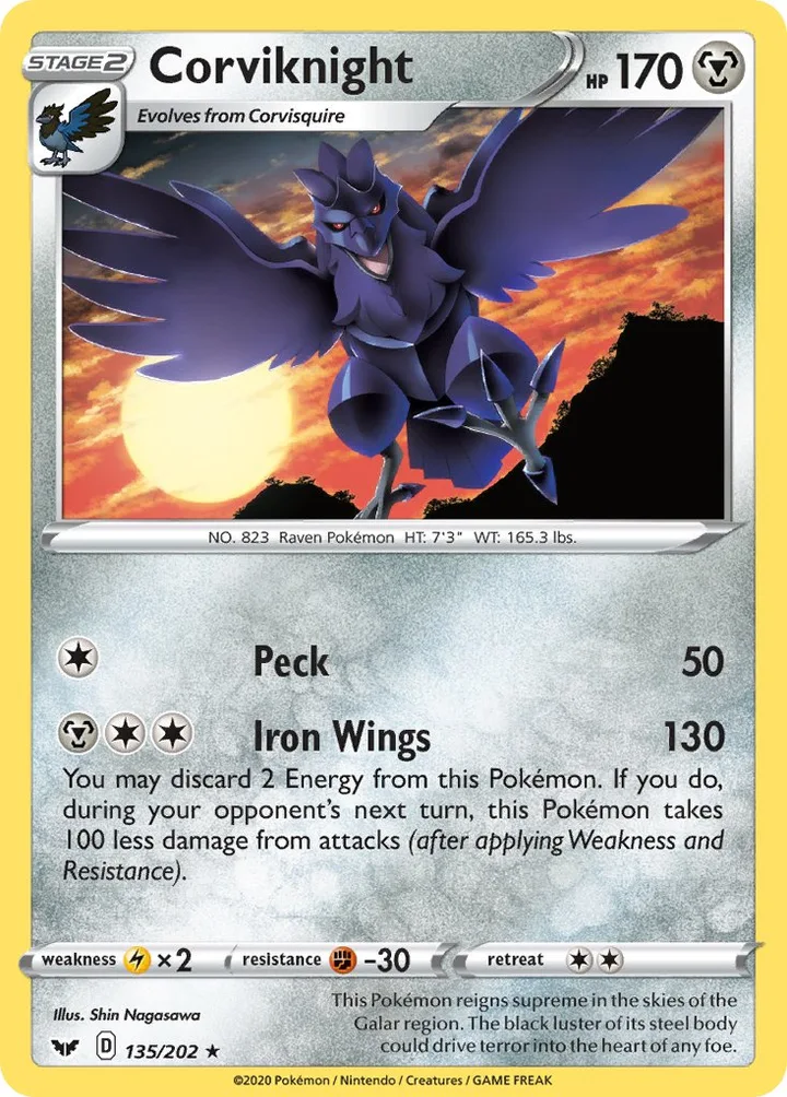 Corviknight, Sword & Shield 135/202
