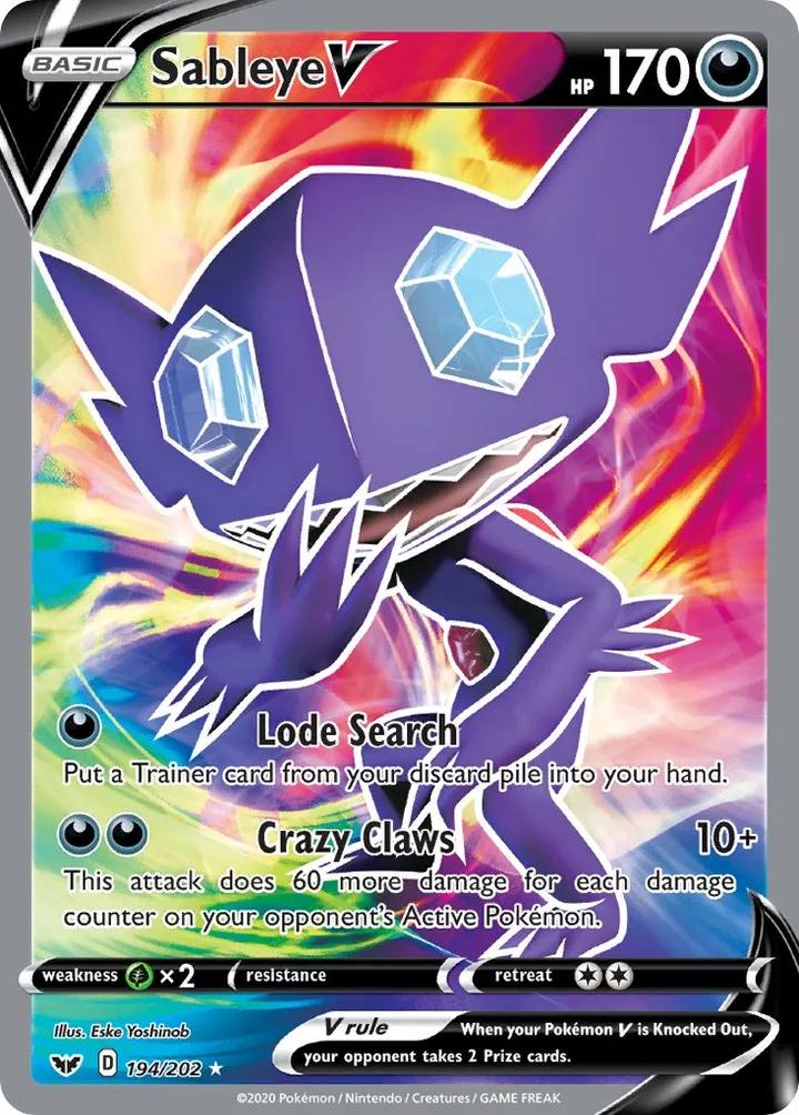 Sableye V, Sword & Shield 194/202