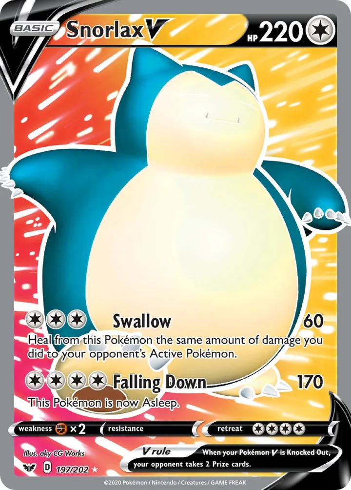 Snorlax V, Sword & Shield 197/202