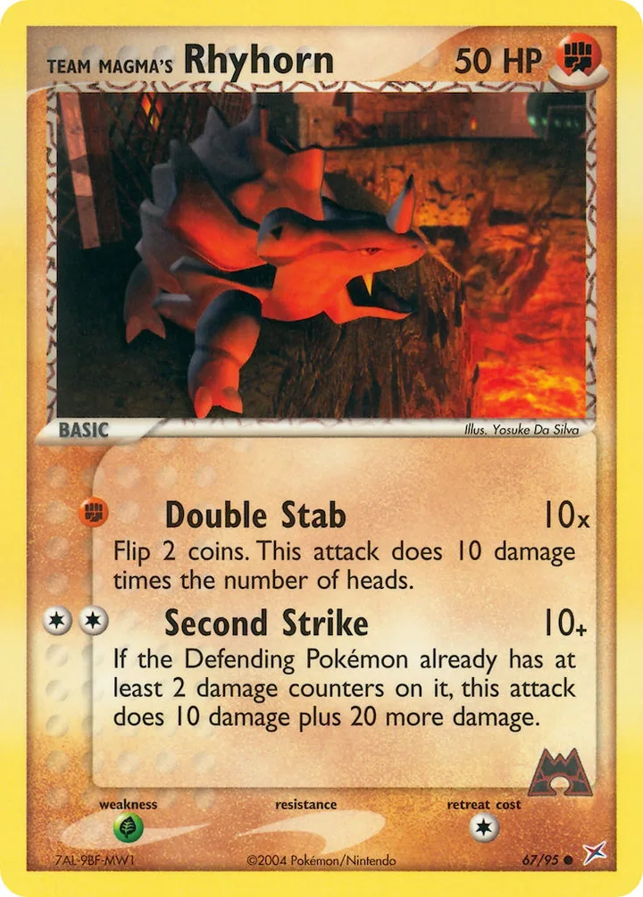 Team Magma’s Rhyhorn, Team Magma vs Team Aqua 67/95