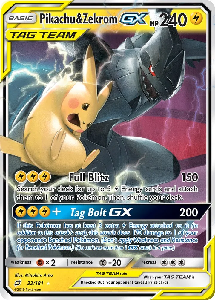 Pikachu & Zekrom-GX, Team Up 33/181