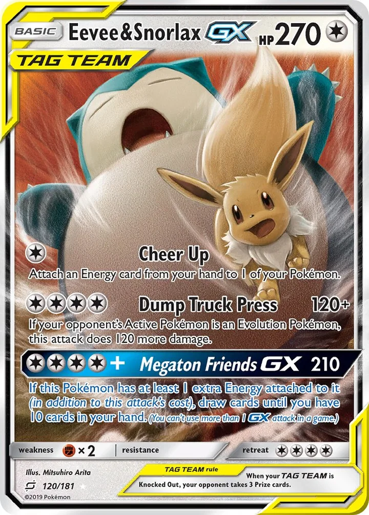 Eevee & Snorlax-GX, Team Up 120/181