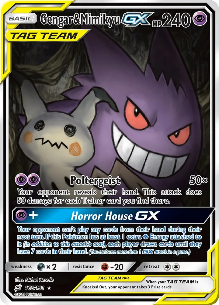 Gengar & Mimikyu-GX, Team Up 165/181