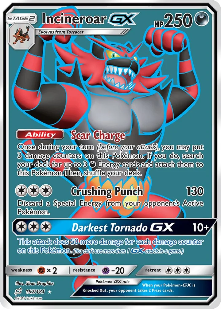 Incineroar-GX, Team Up 167/181