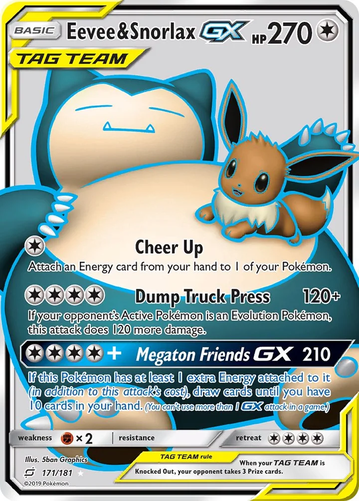 Eevee & Snorlax-GX, Team Up 171/181