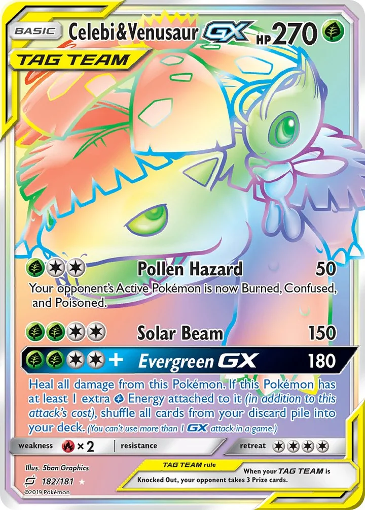 Celebi & Venusaur-GX, Team Up 182/181