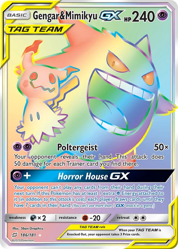 Gengar & Mimikyu-GX, Team Up 186/181