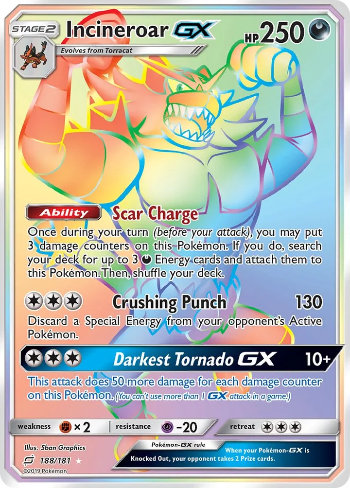 Incineroar-GX, Team Up 188/181