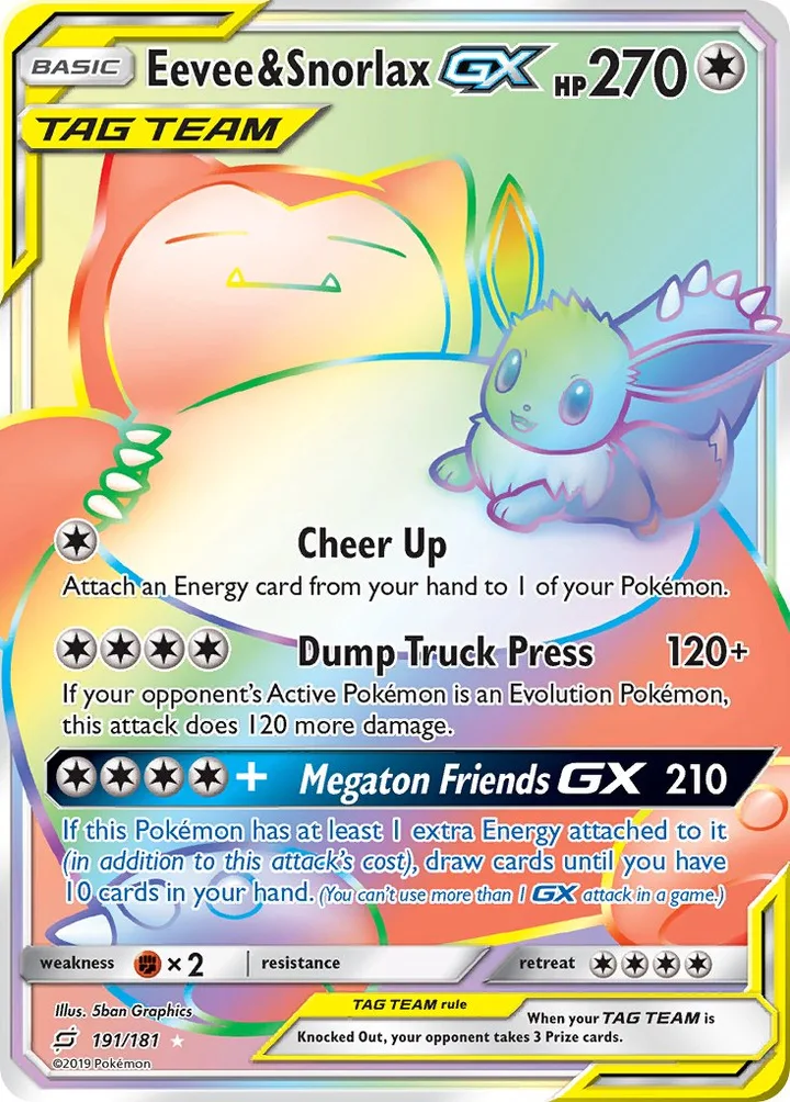 Eevee & Snorlax-GX, Team Up 191/181