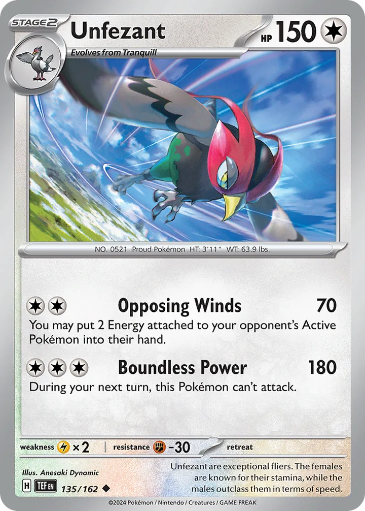 Unfezant, Temporal Forces 135/162