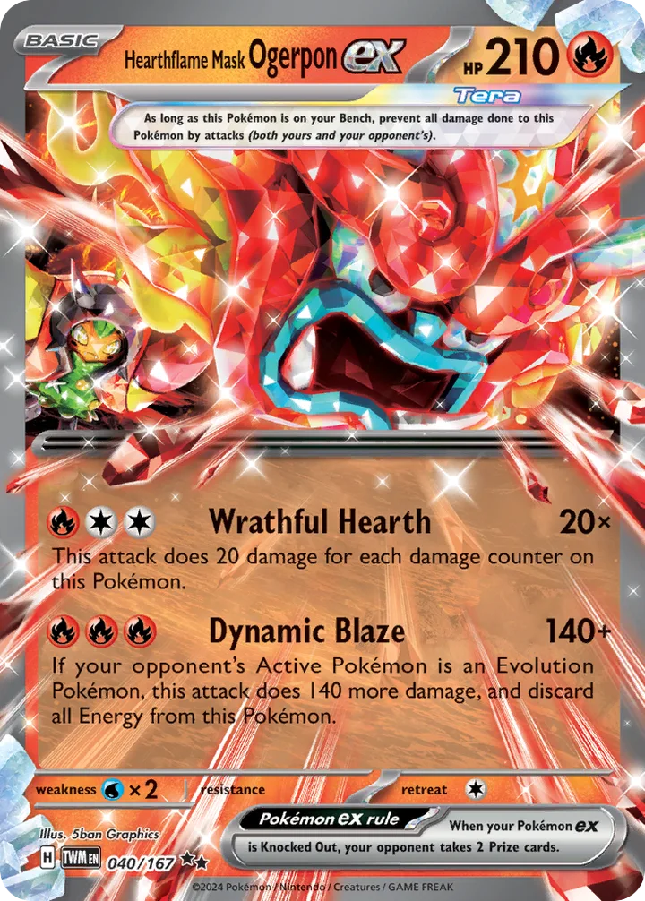 Hearthflame Mask Ogerpon ex, Twilight Masquerade 040/167