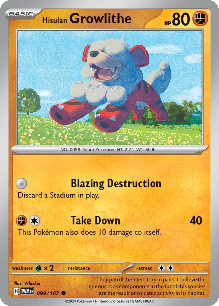 Hisuian Growlithe, Twilight Masquerade 099/167