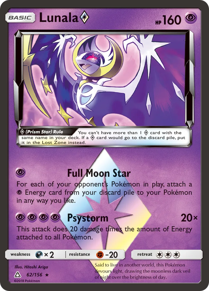 Lunala Prism Star, Ultra Prism 62/156