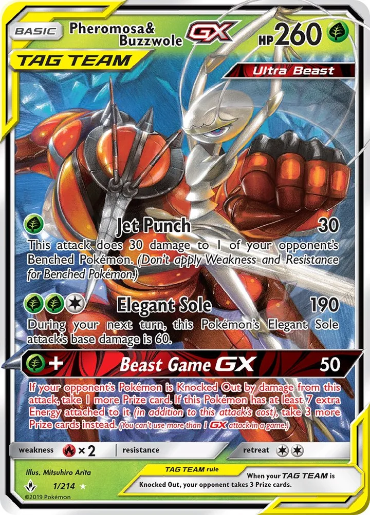 Pheromosa & Buzzwole-GX, Unbroken Bonds 1/214