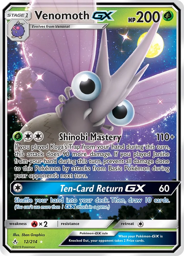Venomoth-GX, Unbroken Bonds 12/214
