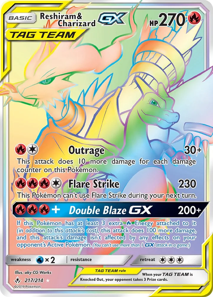Reshiram & Charizard-GX, Unbroken Bonds 217/214