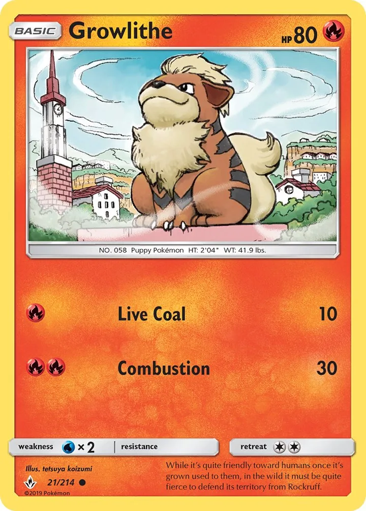 Growlithe, Unbroken Bonds 21/214