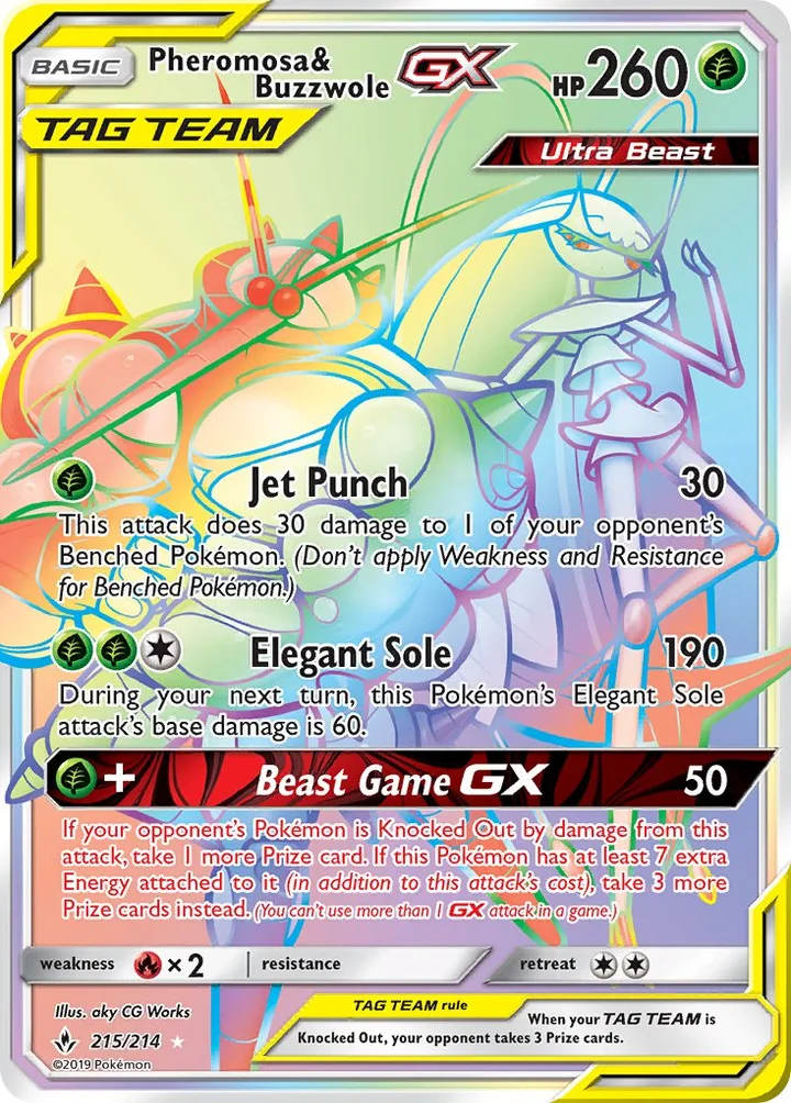Pheromosa & Buzzwole-GX, Unbroken Bonds 215/214