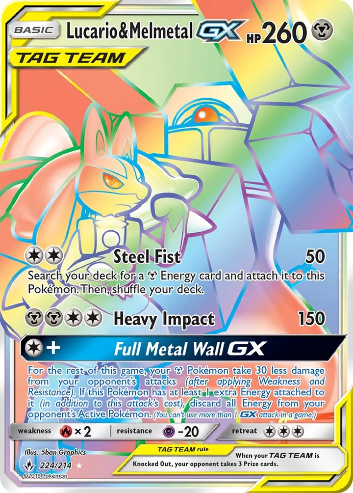 Lucario & Melmetal-GX, Unbroken Bonds 224/214