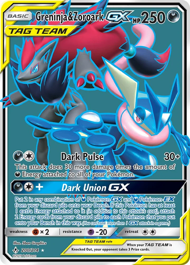 Greninja & Zoroark-GX, Unbroken Bonds 200/214