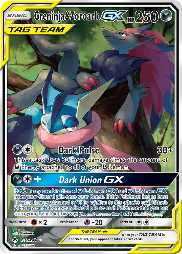 Greninja & Zoroark-GX, Unbroken Bonds 201/214