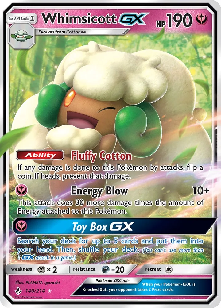 Whimsicott-GX, Unbroken Bonds 140/214