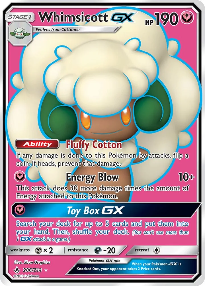 Whimsicott-GX, Unbroken Bonds 206/214
