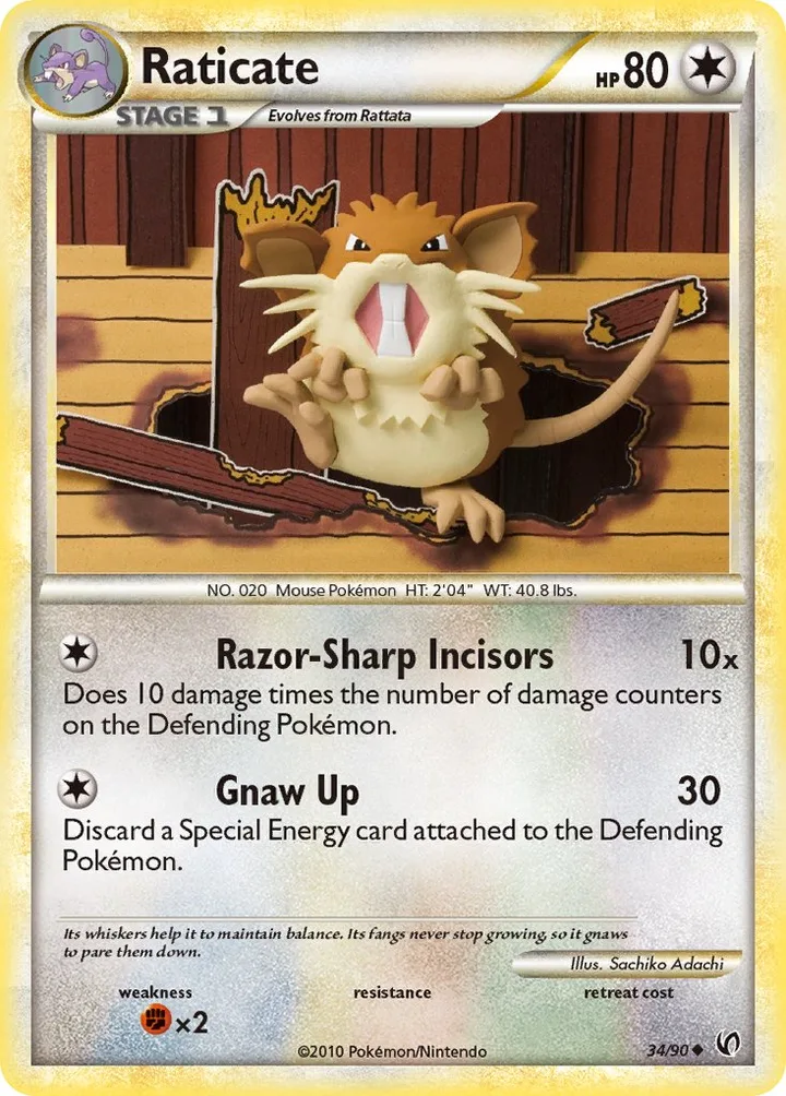 Raticate, Undaunted 34/90