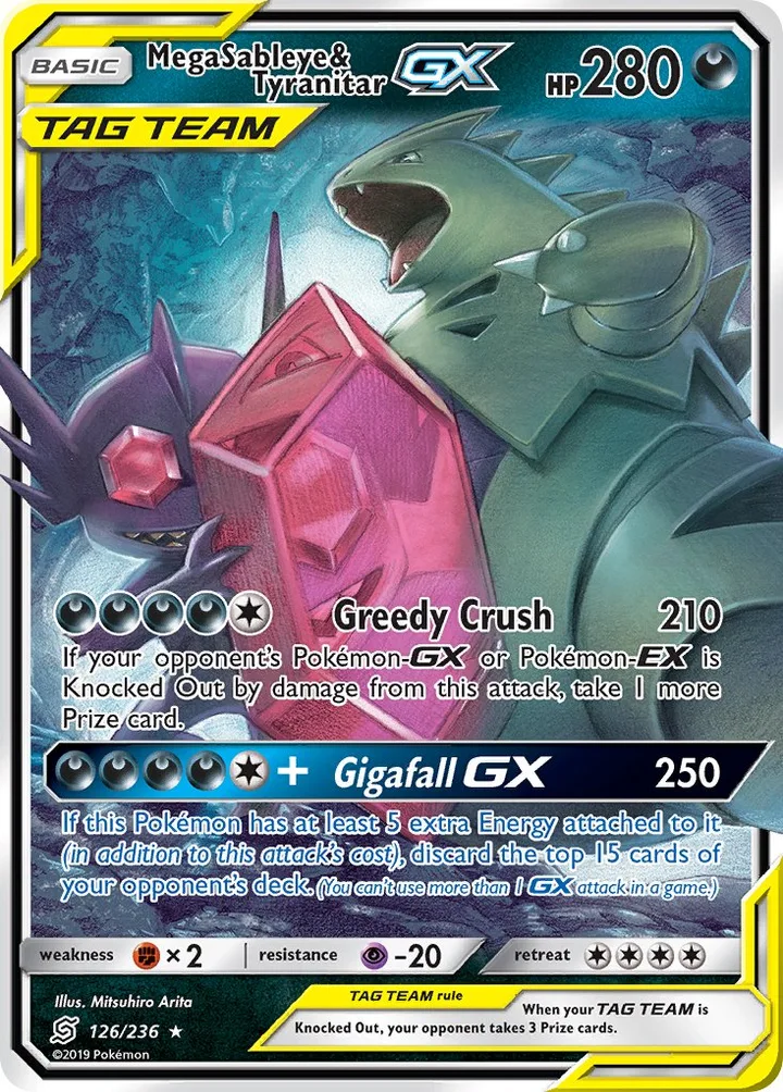 Mega Sableye & Tyranitar-GX, Unified Minds 126/236