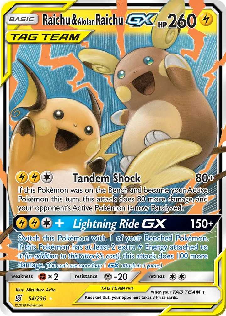 Raichu & Alolan Raichu-GX, Unified Minds 54/236