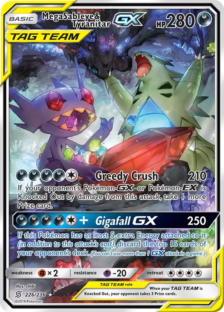 Mega Sableye & Tyranitar-GX, Unified Minds 226/236