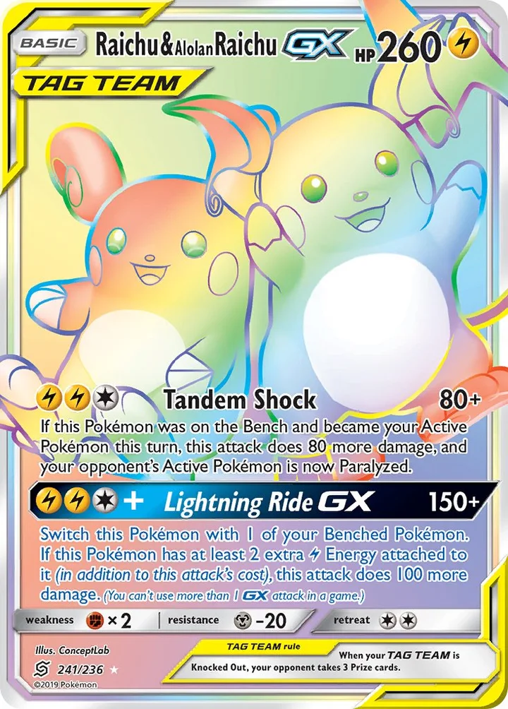 Raichu & Alolan Raichu-GX, Unified Minds 241/236