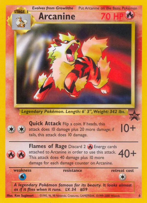 Arcanine, Wizards Black Star Promos 6