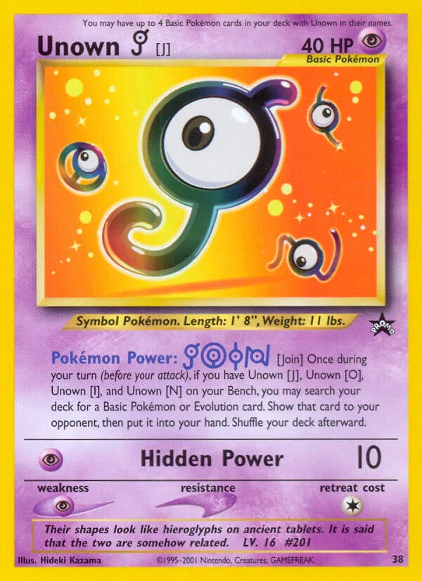 Unown J, Wizards Black Star Promos 38