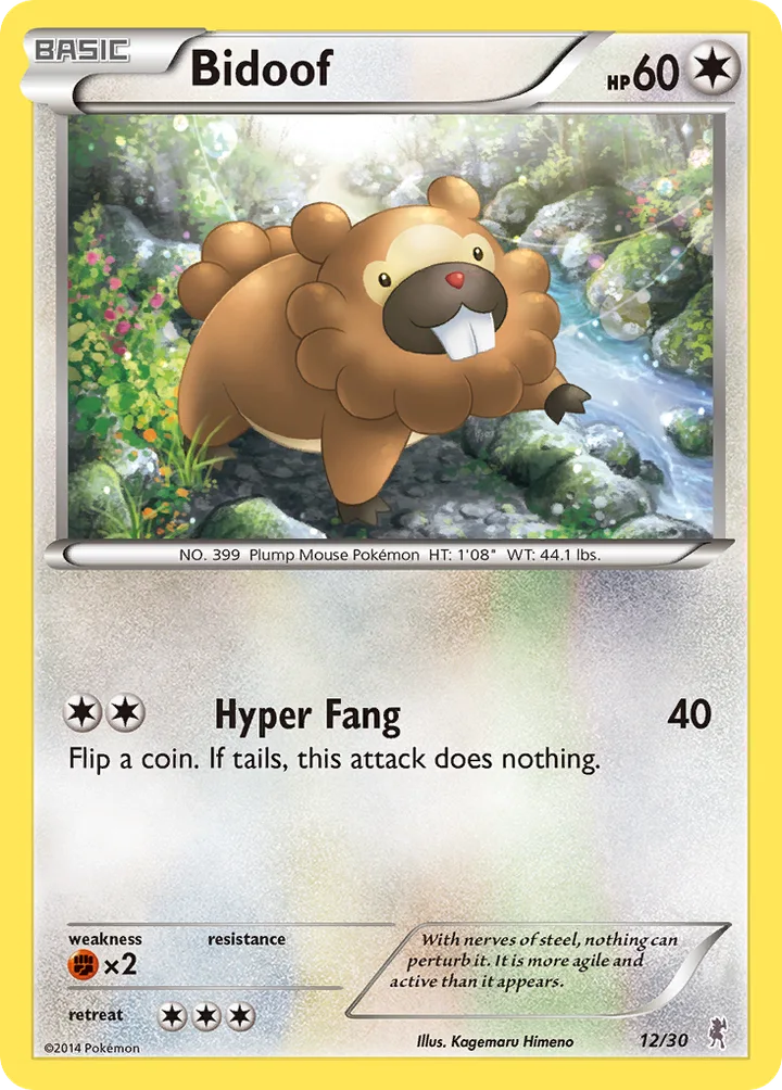 Bidoof, XY Trainer Kit—Bisharp 12/30