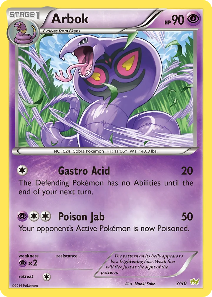 Arbok, XY Trainer Kit—Noivern 3/30