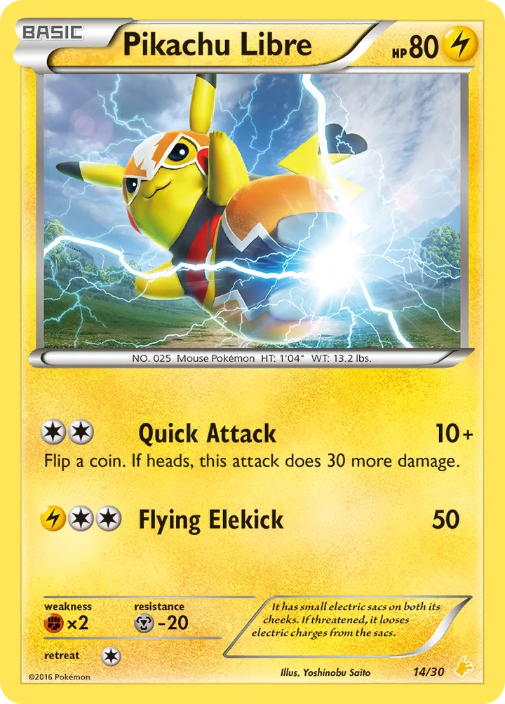 Pikachu Libre, XY Trainer Kit—Pikachu Libre 14/30