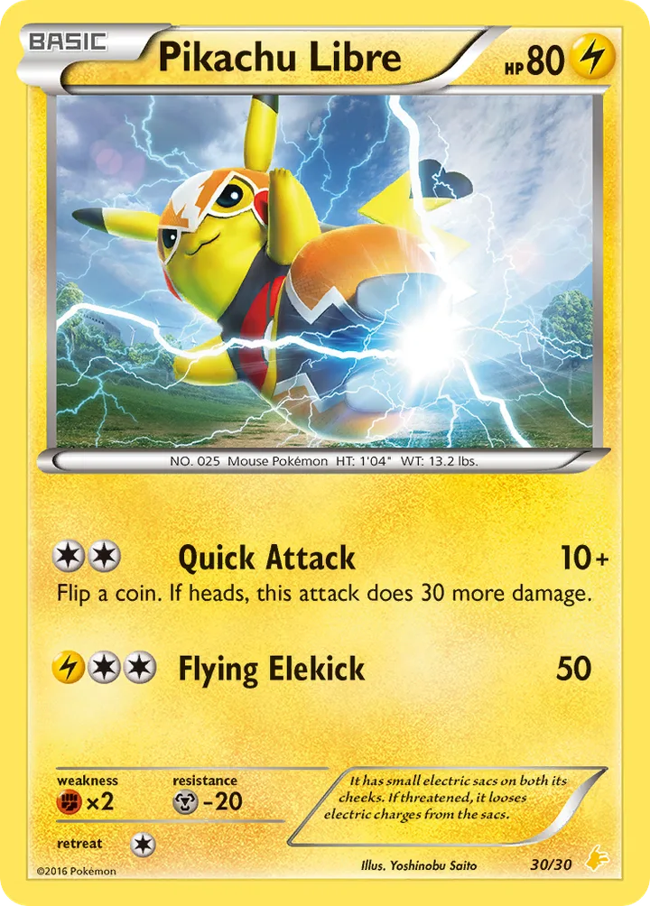 Pikachu Libre, XY Trainer Kit—Pikachu Libre 30/30
