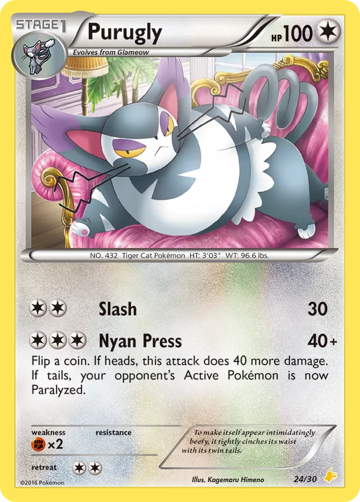 Purugly, XY Trainer Kit—Pikachu Libre 24/30