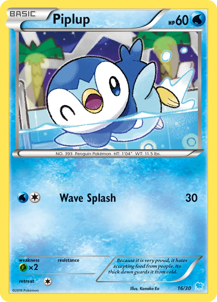 Piplup, XY Trainer Kit—Suicune 16/30