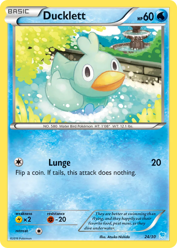 Ducklett, XY Trainer Kit—Suicune 24/30